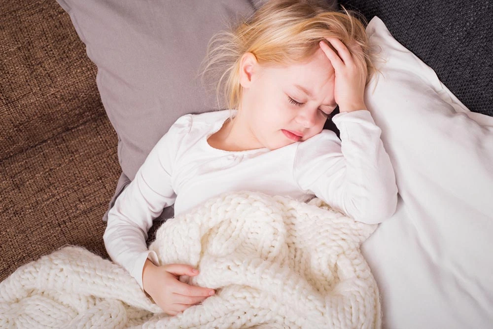 blonde little girl having a seizure