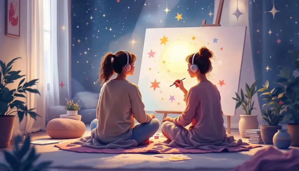 support worker painting with a young girl