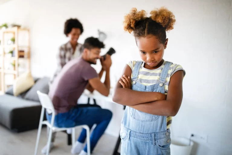 girl with selective mutism ignoring parents