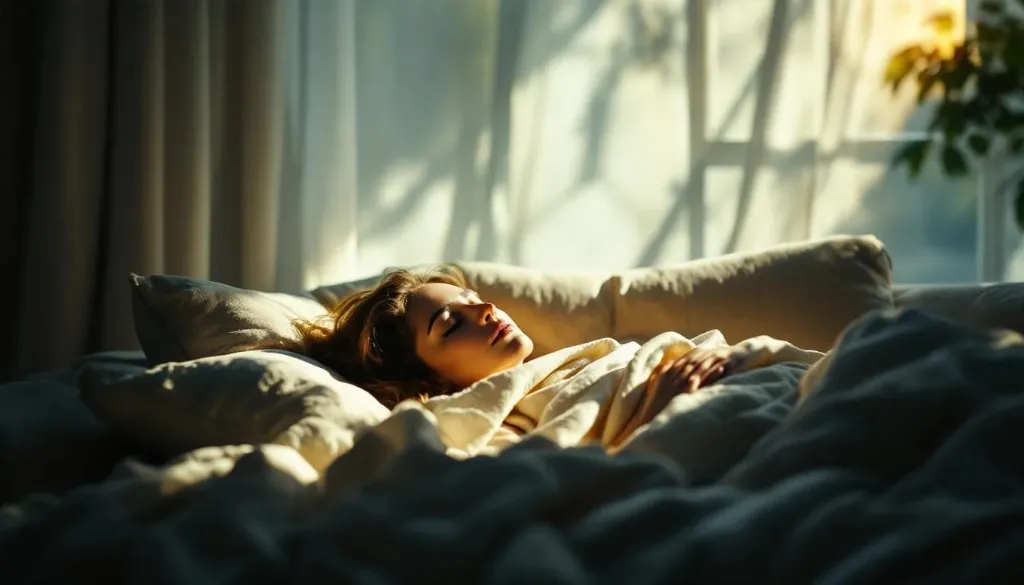 a girl having a nice rest in her bed