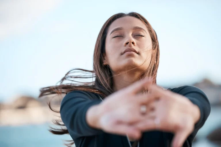 girl stretching her arms