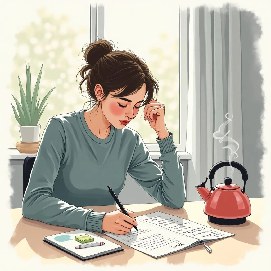 a girl with autistic burnout writing a letter