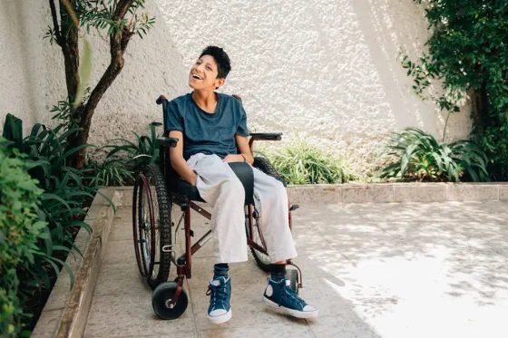 cerebral palsy kid in a wheelchair