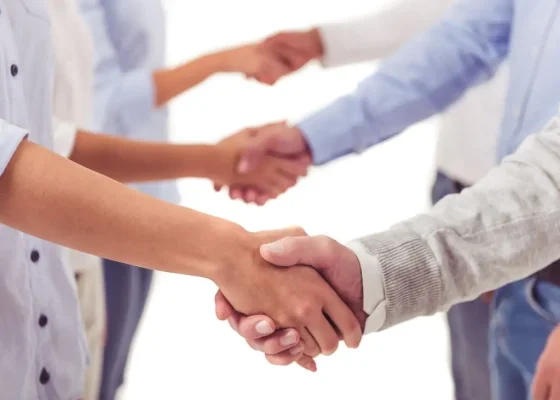 people shaking hands