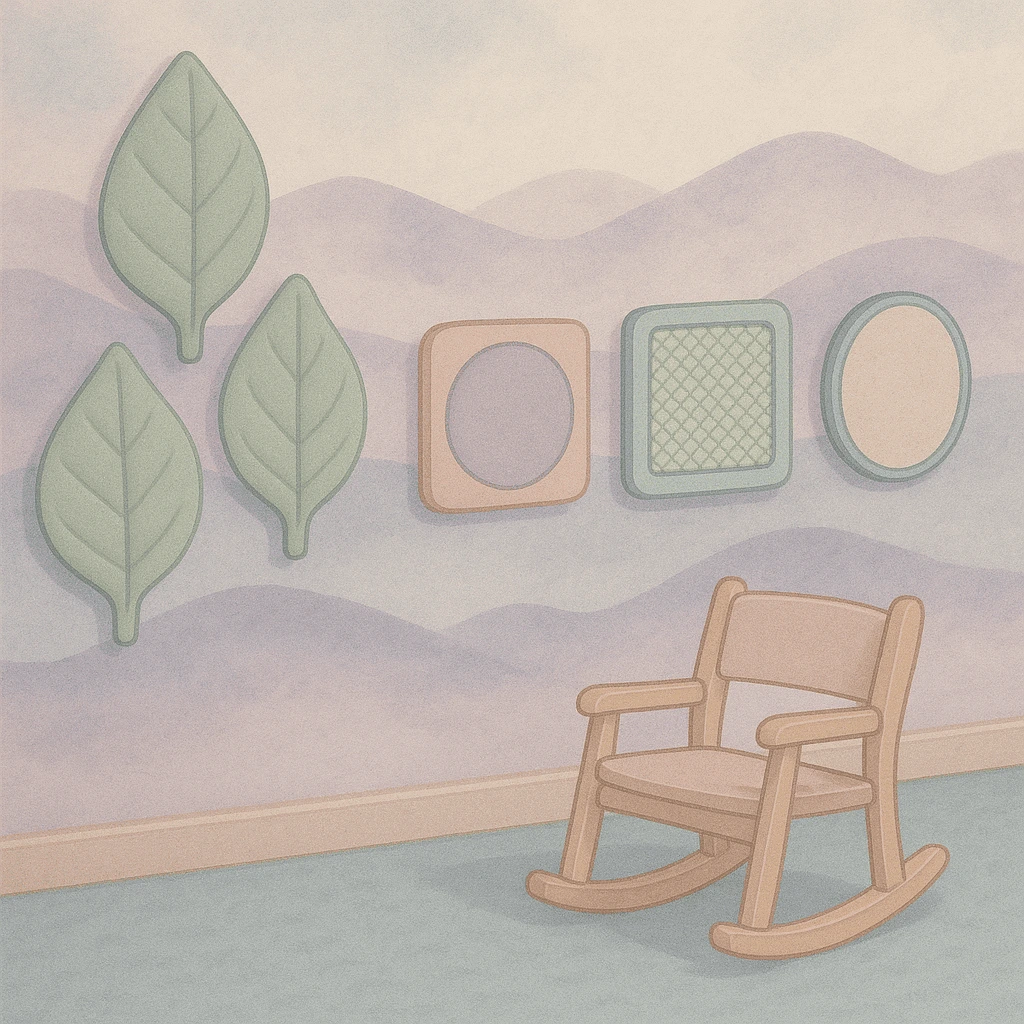 a rocking chair in a sensory room